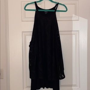 Torrid Black Flowy Crotchet Style Tank Size 4